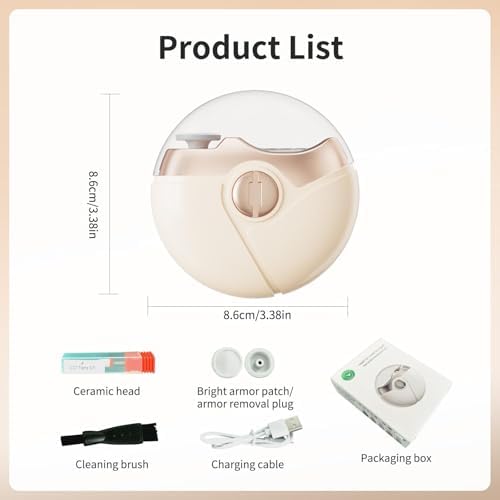 Electric Nail Clipper, Electric Clippers for Seniors, Adults and Baby, Automatic Nail Clipper with Trimming, Buffing, and Polish Removal in One, Smart Nail Clipper for Fingernail & Toenail (Beige)