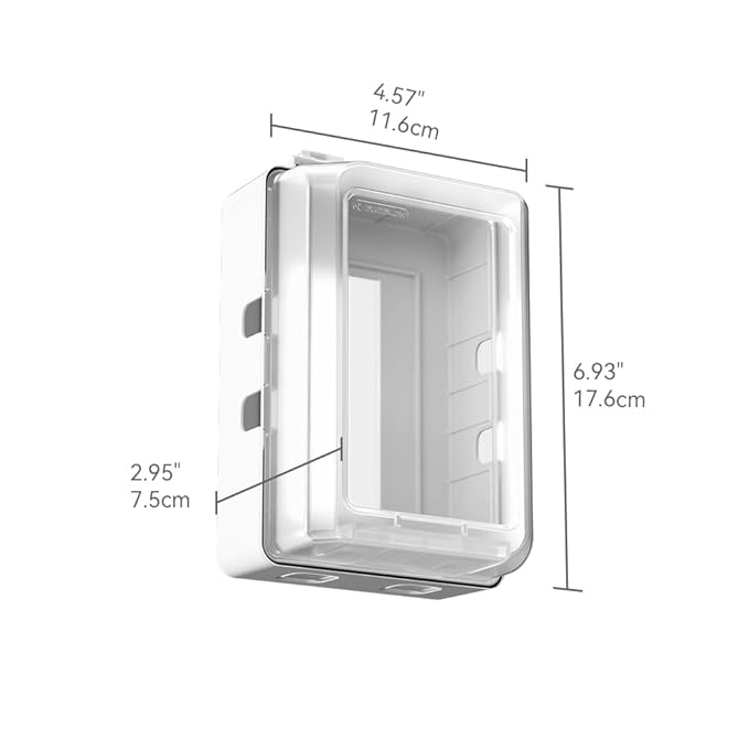 EUDEMON 1 Pack Updated Baby Safety Electrical Outlet Cover Box Childproof Plug Cover - More Space for Large Plugs Easy to Install & Use (Transparent)