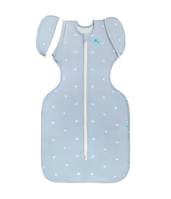 Love to Dream Swaddle Up Transition Bag Bamboo, Arms Up Position, Soft and Sustainable Bamboo Fabric - Sleep Bag - 1.0 TOG - (20-24Β°C) Ideal for moderate temps (Boats Mist, Large, 8.5β11kg