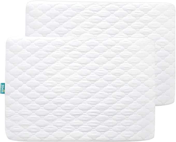 Pack and Play Sheets and Waterproof Pack n Play Mattress Protector Pad Cover 4 Pack Set, Ultra Soft Pack n Play Mattresses Sheets Compatible with Graco Pack n Play, Grey&Navy