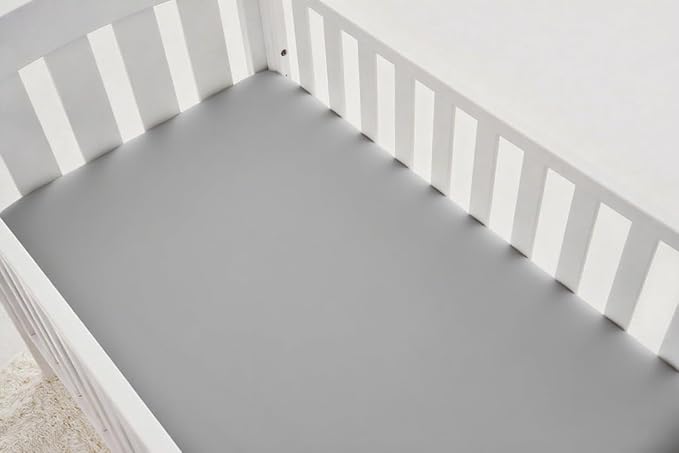 American Baby Company 2 Pack Fitted Crib Sheets 52" x 28" - Ultra Soft Microfiber Crib and Toddler Bed Sheets, Gray/Green, Neutral for Boys & Girls
