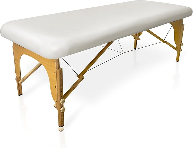 XIAROGEE Leather Massage Table Cover Wipeable Covers for Massage Table Waterproof Vinyl Replacement Bed Cover Protector for Lash/Spa (Cream White, 1)