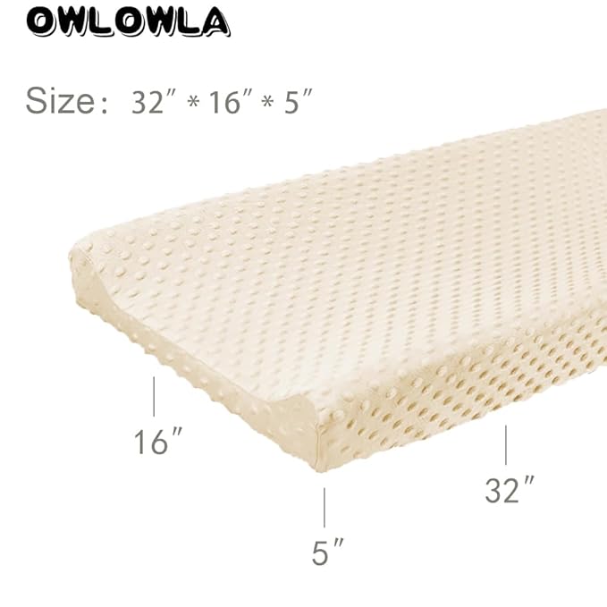 Owlowla Changing Pad Cover,Soft Minky Dots Changing Table Sheets for Baby Boy and Girl(Cream)