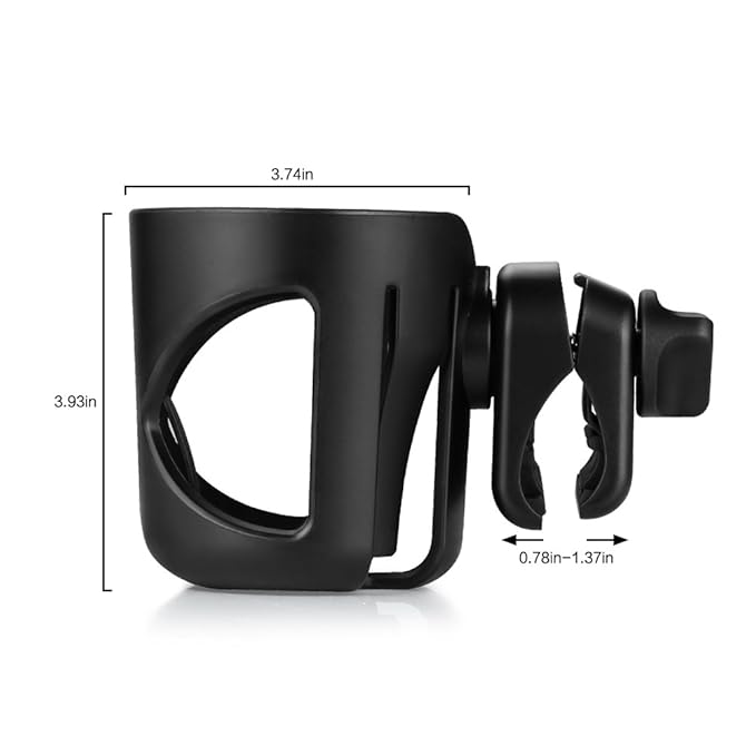 Accmor Universal Cup Holder with Hook, Stroller Cup Holder, 360° Rotatable Large Caliber Designed Bottle Holder for Stroller, Bike, Wheelchair, Walker, Scooter
