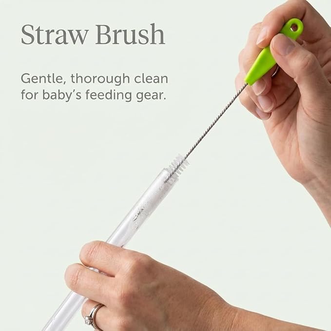 Ariseno 5-in-1 Baby Bottle Brush Set, Bottle Brush for Baby, Bottle Cleaner Brush Set, Including Nylon and Silicone Bottle Brush, Bottle Cap Brush, Straw Brush, Nipple Brush, BPA-Free (Green)