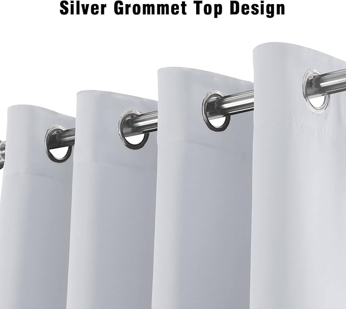 Extra Long Blackout Curtains - 2 Story High Living Room Drapes - Tall Curtains for High Ceiling or Long Window - 144 156 168 192 204 216 240 Inch 12ft-20ft Length(1 Panel,Greyish White, 100″x144″)