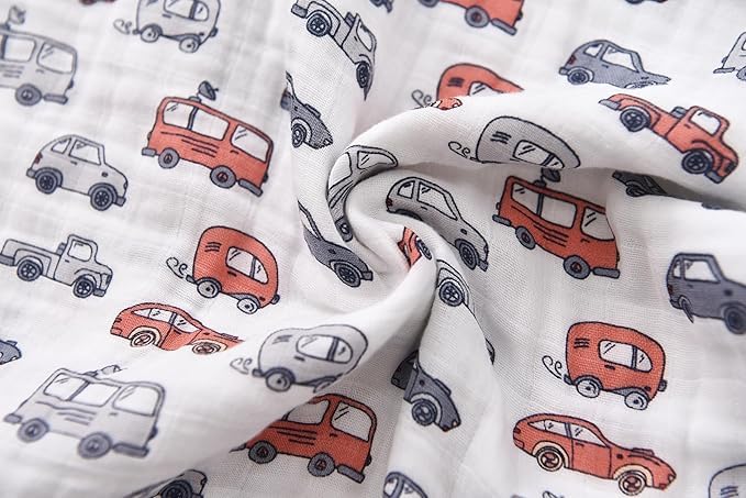 TADO MUSLIN Baby Sleep Sack 6-12 Months Wearable Blanket for Babies 100% Organic Cotton 2-Way Zipper YKK 0.5 TOG Toddler Sleeping Sacks Cars