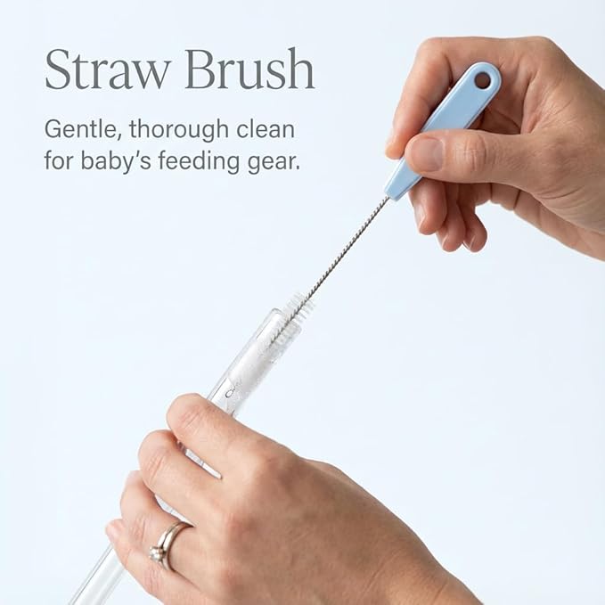 Ariseno 4-in-1 Baby Bottle Brush Set, Bottle Brush for Baby, Bottle Cleaner Brush Set, Including Nylon Bottle Brush, Bottle Cap Brush, Straw Brush, Nipple Brush, BPA-Free (Blue)