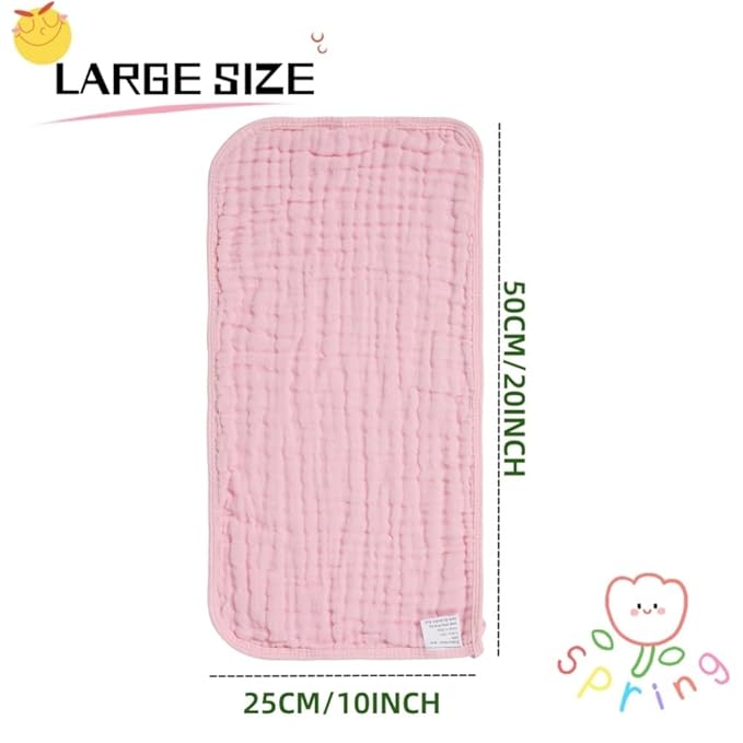 norinori Baby Burp Cloths Muslin Washcloths 6Pack - Muslin Burp Cloths Large 20''x10'' Extra Soft Absorbent Baby Burp Rags for Newborn 100% Cotton for Boys Girls Gift 6 Layers Machine Washable