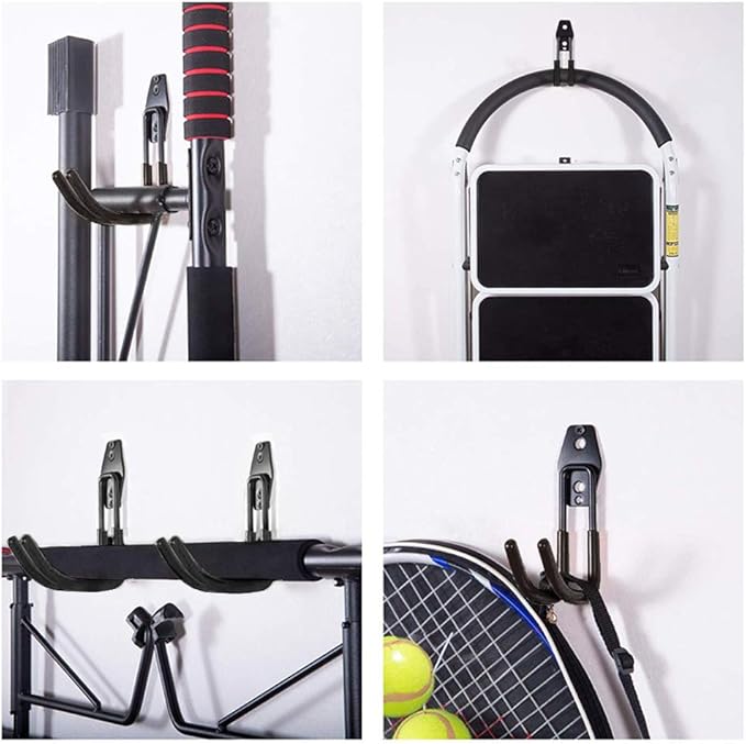Garage Storage Utility Hooks,Garage Garden Tool Organizer,Steel Wall Mount Hooks, Large Garden U Hooks (2 Pack) (Type-2-Black)