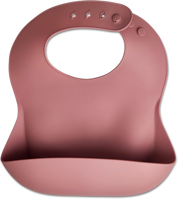 Mutualproducts 10 Pcs Baby Utensils – Silicone Baby Spoons and Forks for Self Feeding – Suction Plate - Anti-Choke Baby Feeding Supplies – Baby Led Weaning Set with 2 Bibs – Great Gift Set (Pink)