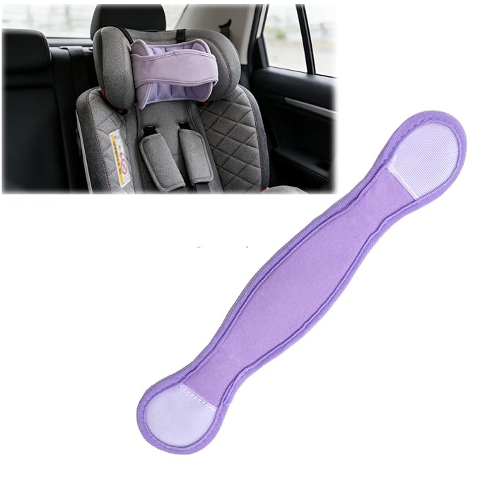Adjustable Baby Car Seat Head Support Band, Baby Safety Car Seat Neck Relief Hold, Comfortable Head Hold Head Strap for Baby, Kids, Children, Purple