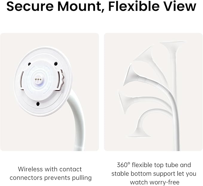 Monai Baby Monitor with Camera and Audio, 3K UHD, 6X Zoom, WiFi Video Monitor for Room or Travel, Pan 350° Tilt 65°, AI Cry Detection, Virtual Fence, Face-Cover Alerts, Sleep Monitoring, Night Vision
