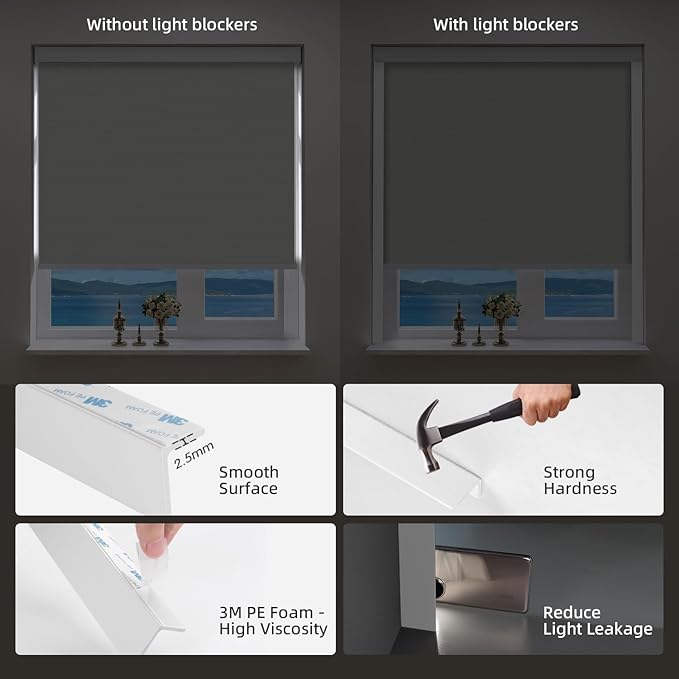 ZSTARR Motorized Smart Blind for Window with Remote Control, Automatic Blackout Roller Shade Customizable Size,with Valance Child Safety Rechargeable Battery Blinds (Milky White)