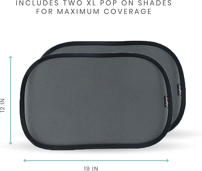 Lulyboo Car Window Shades for Baby (2 pk), Oval Cling Sun Shade, Black