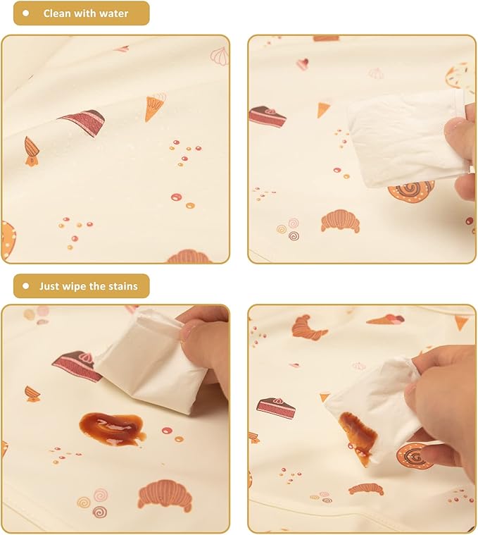 HALAA VAUVA Long Sleeve Baby Bibs for Toddlers, Waterproof, Boys Girls Smock with Food Catcher Pocket for Feeding, Eating
