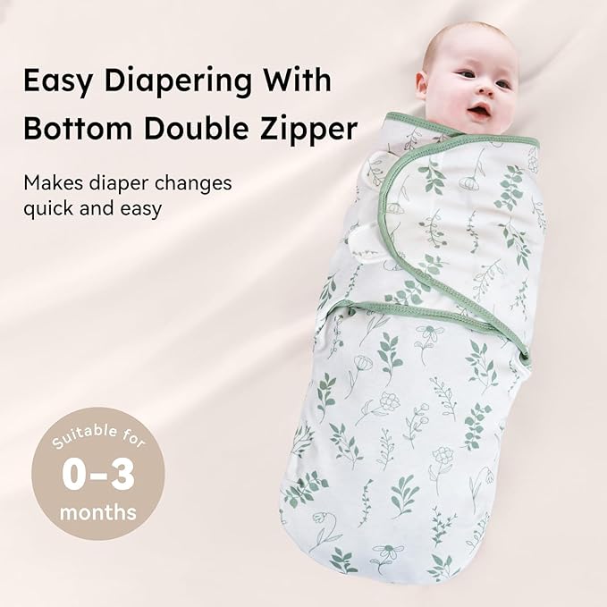 3-Pack Organic Baby Swaddle Sleep Sacks,Nursery Swaddling Blankets,Swaddles for Newborns Infant 0-3 Months