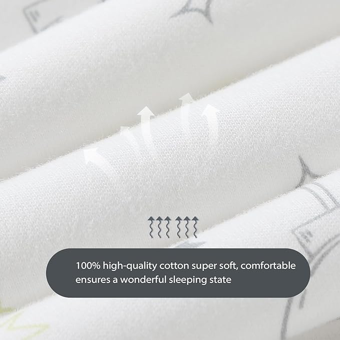 Mosebears Sleep Sack Baby Winter Wearable Blanket with 2-Way Zipper,2.5 TOG Cotton Sleep Sack Unisex (White Cloud, 6-12 Months)