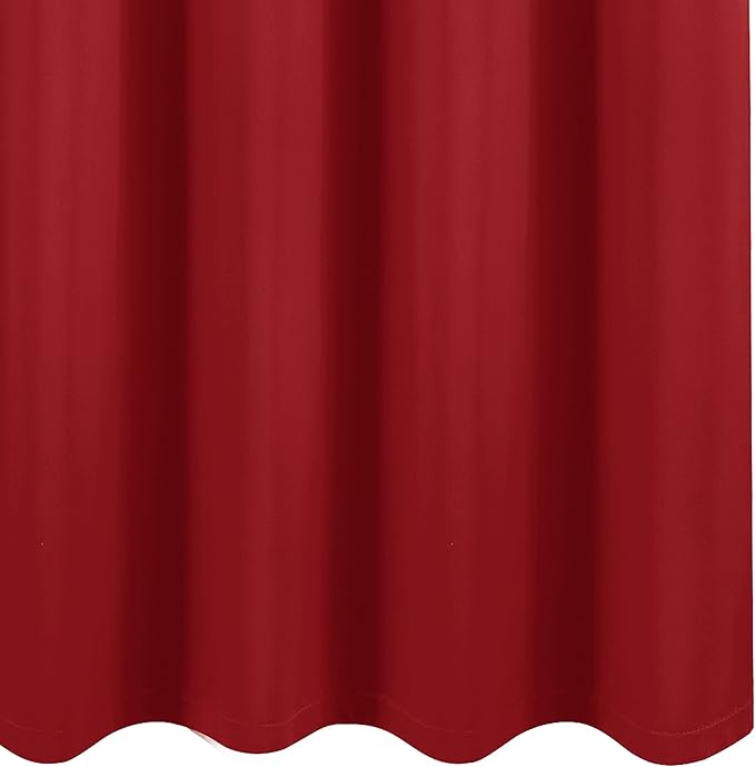 LEMOMO Bright Red Thermal 100% Blackout Curtains/52 x 95 Inch/Set of 2 Panels Room Darkening Curtains for Bedroom and Living Room