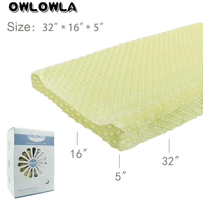 Owlowla Changing Pad Cover,Soft Minky Dots Changing Table Sheets for Baby Boy and Girl 2Pack (White&Lime Green)