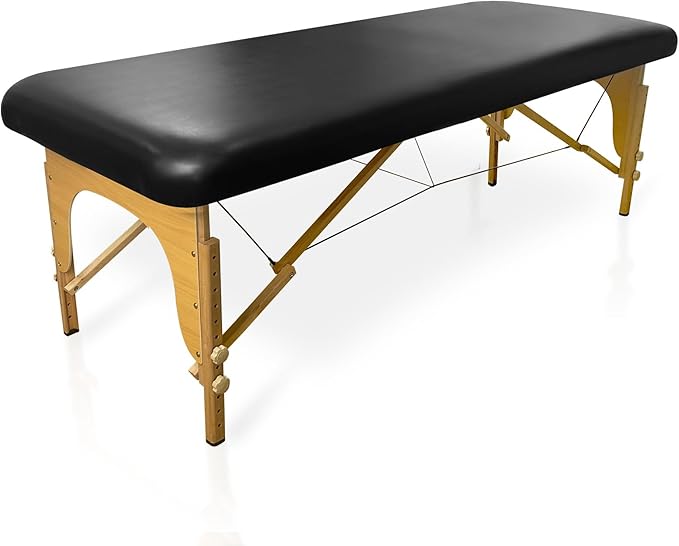 XIAROGEE Leather Massage Table Cover Wipeable Covers for Massage Table Waterproof Vinyl Replacement Bed Cover Protector for Lash/Spa (Black, 1)