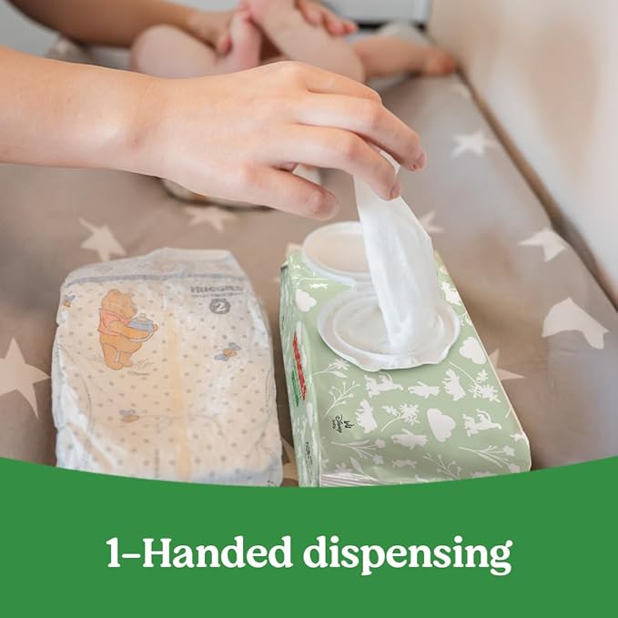 Baby Wipes, Huggies Natural Care Sensitive Baby Diaper Wipes, Unscented, Hypoallergenic, 1 Flip-Top Packs (56 Wipes Total)