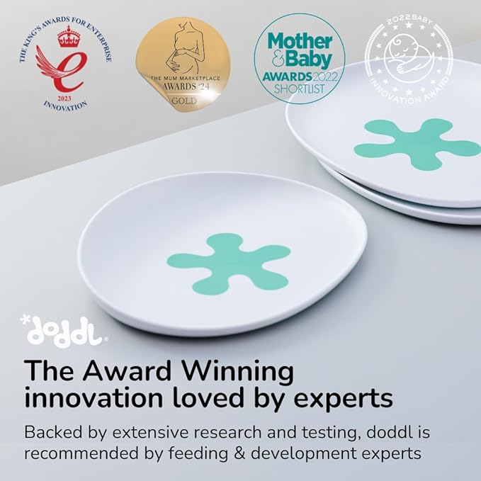 doddl Toddler Plate (12 Months–4 Years) – Non-Slip Plate for Self-Feeding, Easy-Scooping Design for Toddlers & Preschoolers