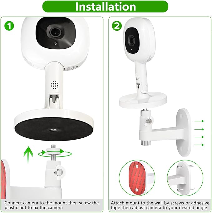 wochel Adjustable Baby Monitor Mount Compatible with Nanit Pro Smart Baby Monitor & Flex Stand Nanit Baby Monitor, Baby Camera Wall Mount with Perfect View Angle and Easy to Install