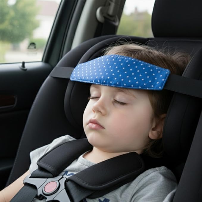3 Pcs Baby Carseat Head Support,Car Seat Straps Pillow Support Ban,Stroller Neck Relief Strap Headrest,Slumber Sling Sleep Positioner for Toddler Infants Child Children Kids (Dots, Owls, Whales)
