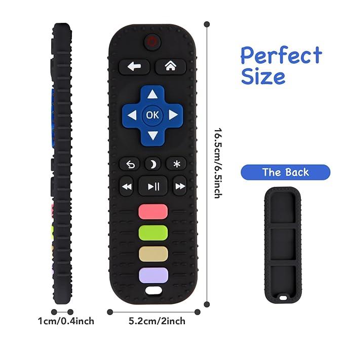 Hooku Silicone Teethers for Babies 0-6 Months, Teething Toys for Babies 6-12 Months, Baby Remote Control Toy, Infant Toys 0-3 Months, Sensory Chew Toys, Toddler Newborn Baby Girl Boy Gifts