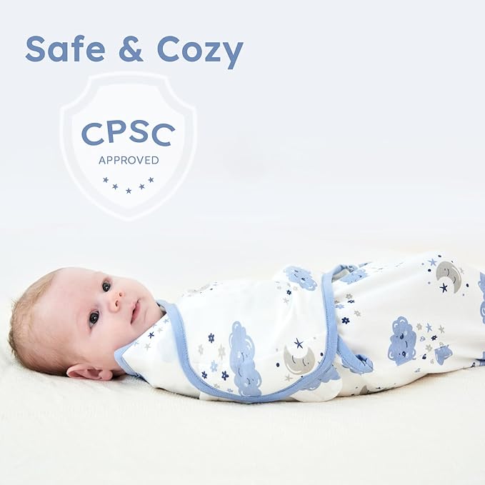 Yoofoss Baby Swaddles for Newborns 100% Organic Cotton, Adjustable Swaddle Sleep Sack 3-6 Months Newborn Swaddle Sack, Breathable Soft(Medium)