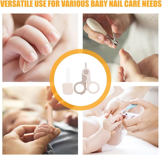 Baby Nail Scissors Set for Newborns 2-Piece Safety Fingernail Trimmer Kit Rounded Tip for Infant Use Travel-Friendly Nail Care Tools