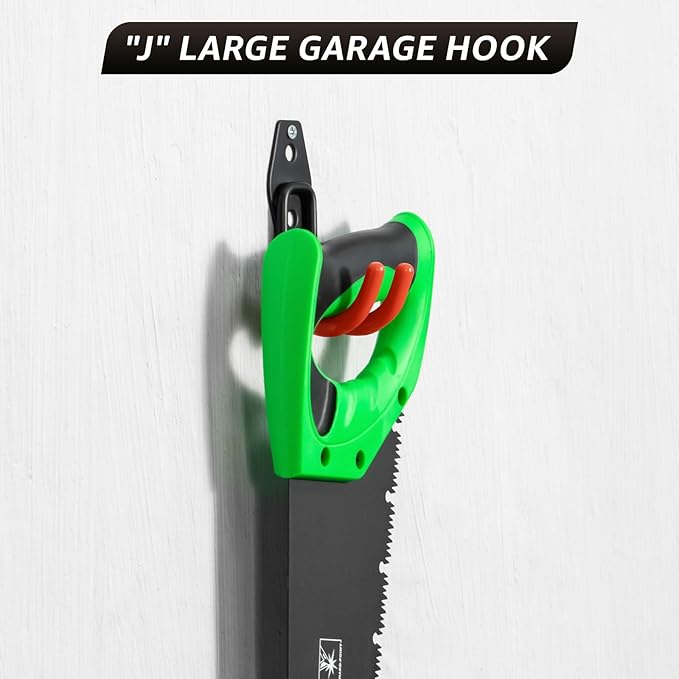 30 Pack Utility Steel Heavy Duty Wall Mount Garage Hooks,with Anti-Slip Coating,for Hanging Bikes,Ladder,Ropes,Bulk Items,Power,Yard and Garden Tools