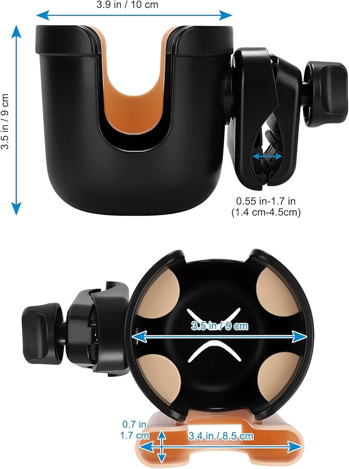 Accmor 2-in-1 Walker Cup Holder with Phone Holder, Wheelchair Cup Holder, Rollator Cup Holder, Cup Phone Holder for Walker, Wheelchair, Rollator, Mobility Scooter