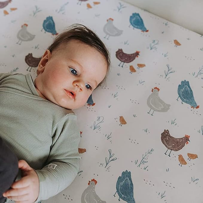 Baby Changing Pad Cover 2-Pack for Boys, Girls (Farm Animals) - Premium Fitted Sheets Baby Diaper Changing Table Cover - Buttery Soft Cotton Blend