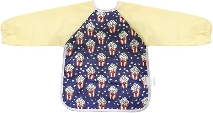 Hi Sprout Infant Toddler Baby Waterproof Sleeved Bib, Bib with Sleeves&Pocket, 6-24 Months