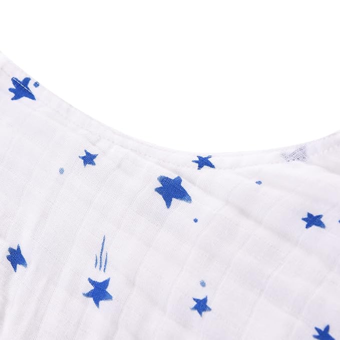 TADO MUSLIN Toddler Sleep Sack 2-4T, 0.5 TOG Lightweight Wearable Blanket, 100% Organic Cotton Muslin, Sleeveless, 2-Way YKK Zipper, OEKO-TEX Certified, Star Moon