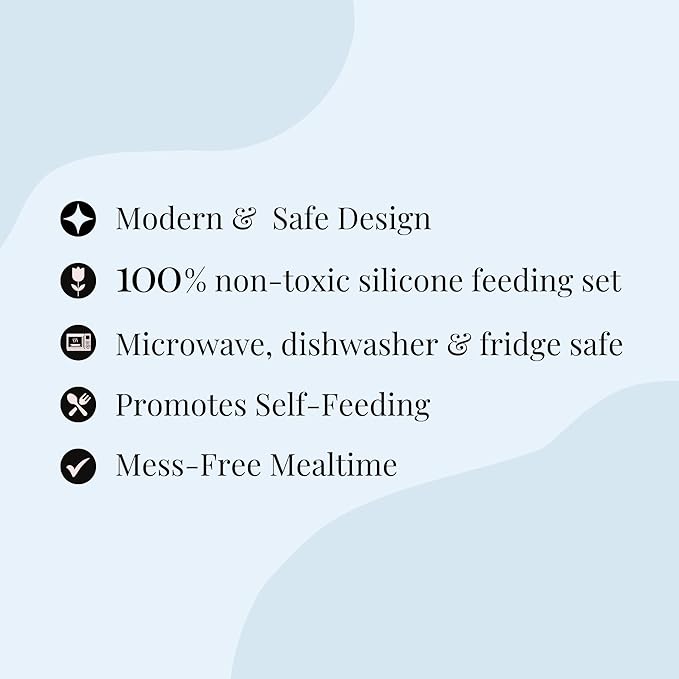 Little Loon Baby Feeding Essentials: Baby Led Weaning Supplies with Baby Plates, Silicone Bibs, Baby Spoons, Sippy Cups, Toddler Plates and Bowls Set - Baby Essentials - Baby Shower Gifts (Lake)