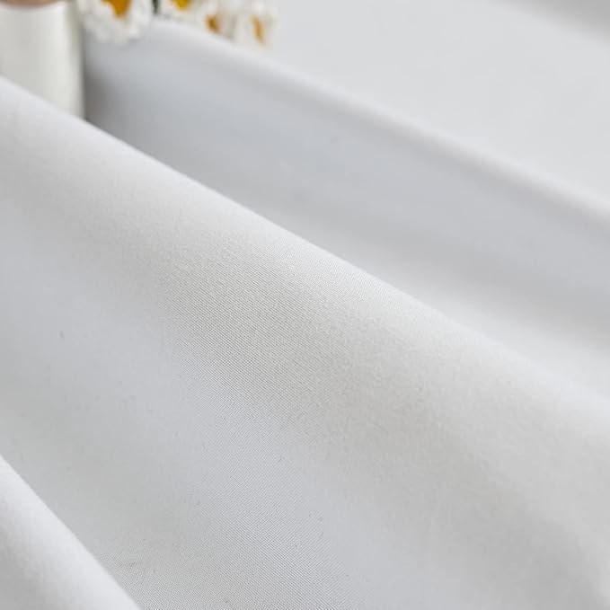 Treatmentex White Blackout Curtains for Living Room 95 inch Energy Saving Window Curtains Pom Pom Thermal Curtains Triple Weave Nursery Girl's Room Curtains 52" W Rod Pocket 1 Pair