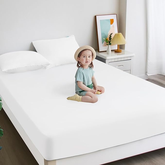 2 Pack King Mattress Protector Waterproof, Noiseless & Soft Coverage King Size Mattress Cover Fitted Sheets with Deep Pocket up to 14", Super Breathable & Easy Wash Mattress Protector