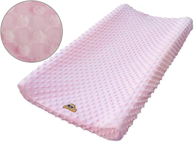 BlueSnail Ultra Soft Minky Dot Changing Pad Cover (Pink,one Size)