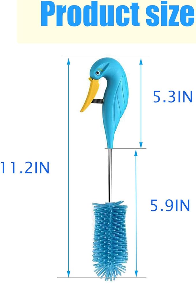 WSOQYEO Water Bottle Cleaner Brush Semi-Automatic Silicone Bottle Brush for Baby, Sports, Vase, Glassware, and Smaller Diameter Openings