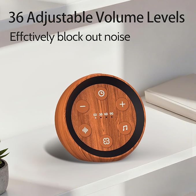 Battery Small Sound Machine White Noise Sleep Machine with 32 Calming Sounds 32 Volume Levels Portable Brown Noise Machine for Baby Kid Adult with 4 Timer for Travel Office Privacy