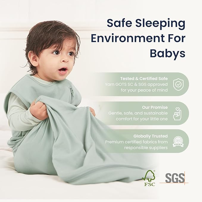 kaiya baby Unisex Sleeping Bag for Babies and Toddlers 0.5 Tog Sleep Sack 6-18 Months, Newborn Sleep Sack, Wearable Blanket Baby, One Piece Sleeveless, Gifts for Baby