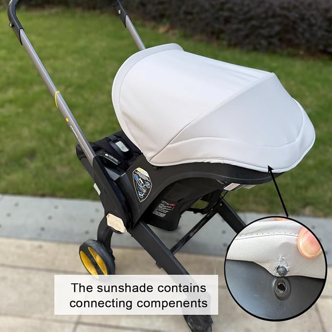 Stroller Replacement Accessories Canopy, Baby Stroller Sun Shade Compatible with Doona Car Seat & Strollers (Silver Gray)