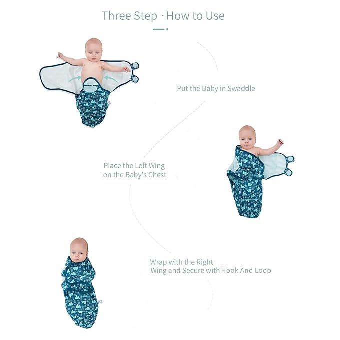 insular Baby Swaddle Wrap, Swaddle Blanket for Newborn and Infant, Adjustable Swaddling Set for Boy and Girl, Soft Cotton Baby Sleep Sack 3 Pack, Bear, Small(0-3 Month)