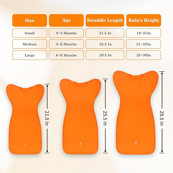 Transition Swaddle 6-9 Months Sleep Sack Arms up Swaddles 2-Way Zipper 100% Cotton Arms in/out, 0.8 Tog Sleep Sack Baby Swaddles for Boy Girl, 2-Pack Baby Transitional Swaddle Sack (Large 20-27lbs)
