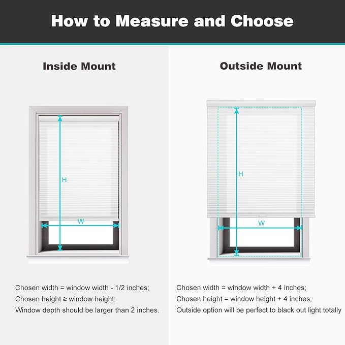 Changshade Cordless Cellular Shades, Light Filtering Honeycomb Shades for Windows, Pull Down Pleated Blinds, Easy to Install for Indoor Windows and French Doors,36" W x 72" H, White