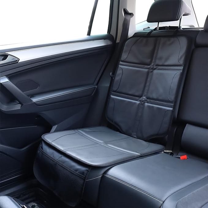 Car Seat Protector,Extra Thick Car Seat Covers Non-Slip Waterproof Mat Pad Leaving No Imprints Marks for Child Baby Pet Truck SUV Automobile (Black-B)