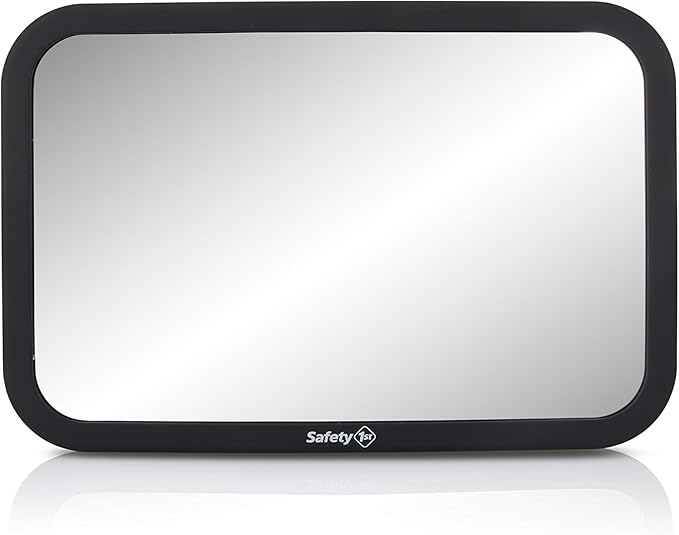 Safety 1st Baby Backseat Headrest Mirror for Rear Facing Infant Car Seat View, Universal Shatterproof Light & Wide Rearview Convex Glass, Black